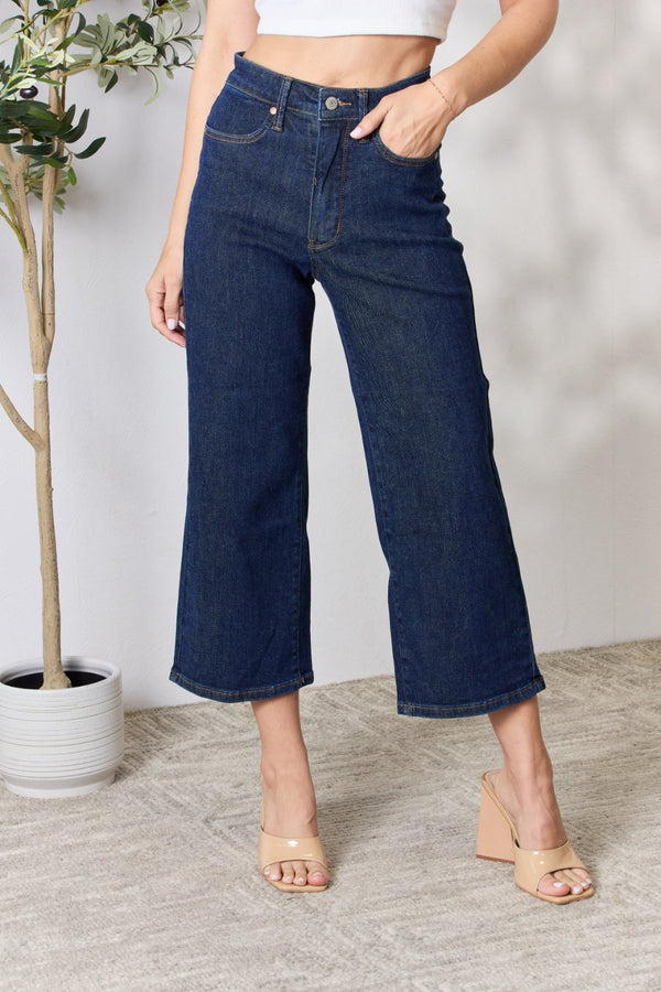 Judy Blue Full Size High Waist Cropped Wide Leg Jeans - Judy Blue Jeans Boutique