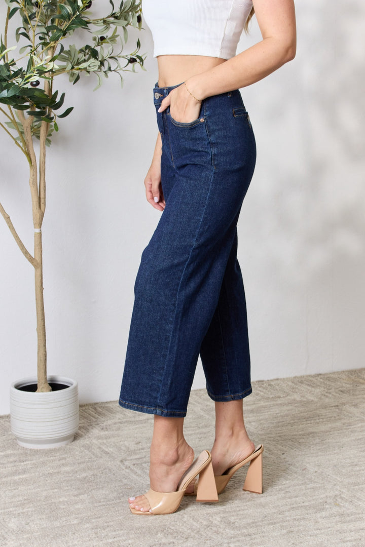 Judy Blue Full Size High Waist Cropped Wide Leg Jeans - Judy Blue Jeans Boutique