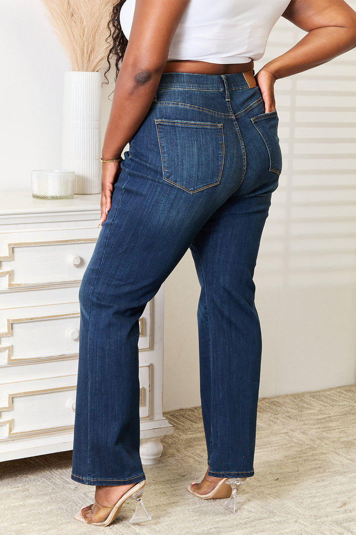 Judy Blue Full Size Elastic Waistband Slim Bootcut Jeans - Judy Blue Jeans Boutique