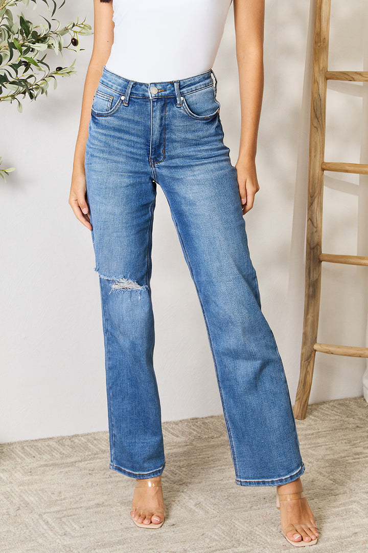 Judy Blue Full Size High Waist Distressed Jeans - Judy Blue Jeans Boutique
