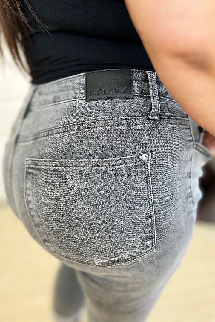 Judy Blue Full Size Button Fly High Waist Cuffed Capris - Judy Blue Jeans Boutique