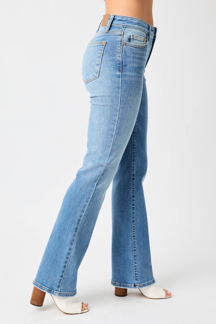 Judy Blue Full Size Mid-Rise Waist Straight Jeans - Judy Blue Jeans Boutique