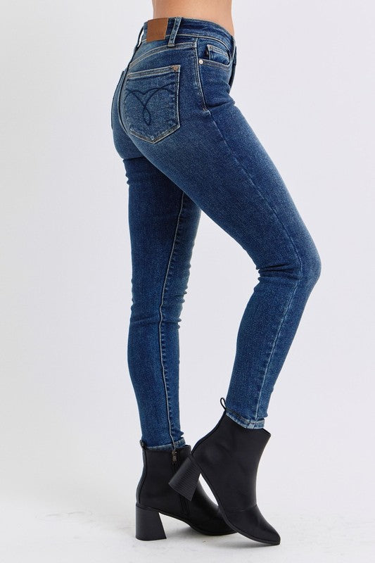 Judy Blue Full Size Run Mid-Rise Waist Skinny Jeans with Thermal Lining - Judy Blue Jeans Boutique