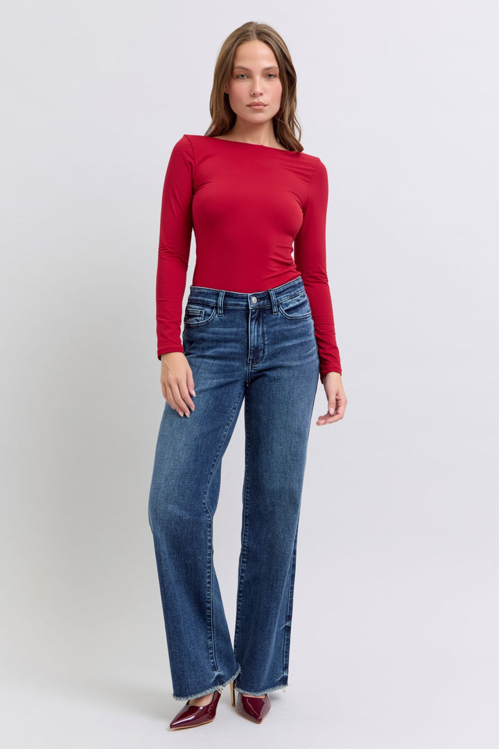 Judy Blue Full Size Raw Hem Mid Rise Jeans - Judy Blue Jeans Boutique