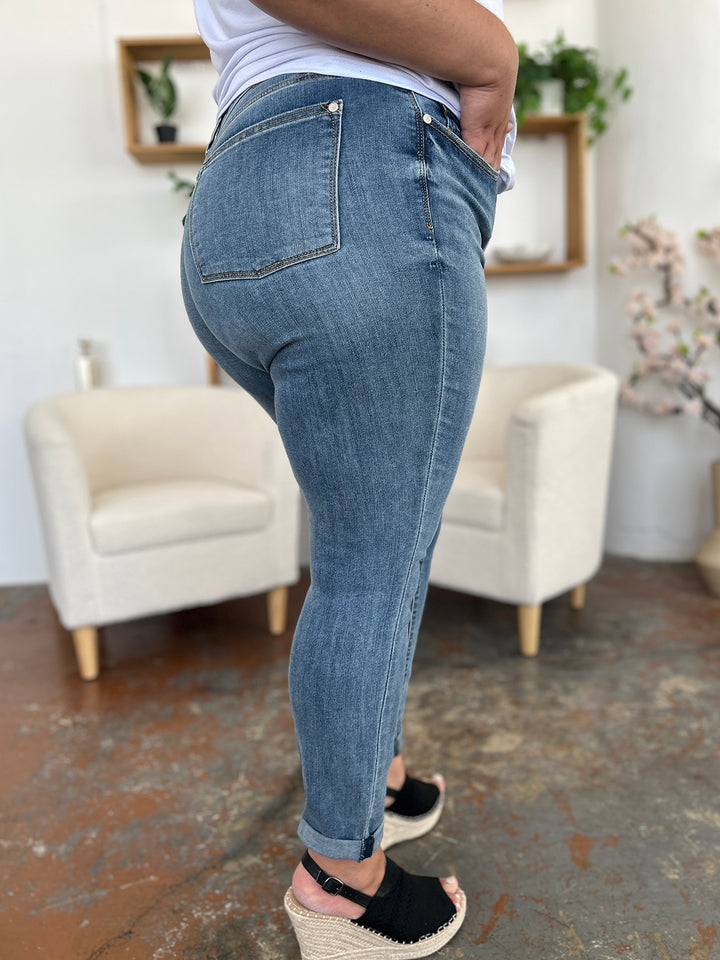 Judy Blue Full Size Cuffed Hem Slim Jeans - Judy Blue Jeans Boutique