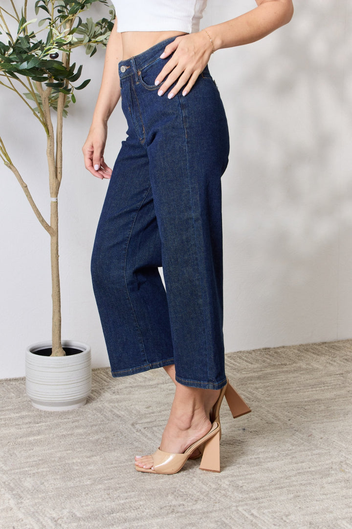 Judy Blue Full Size High Waist Cropped Wide Leg Jeans - Judy Blue Jeans Boutique
