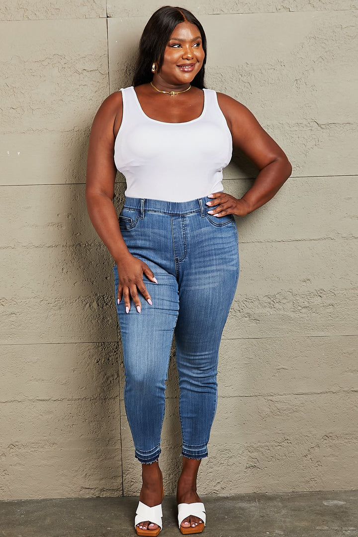 Judy Blue Janavie Full Size High Waisted Pull On Skinny Jeans - Judy Blue Jeans Boutique