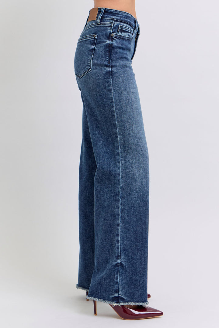 Judy Blue Full Size Raw Hem Mid Rise Jeans - Judy Blue Jeans Boutique