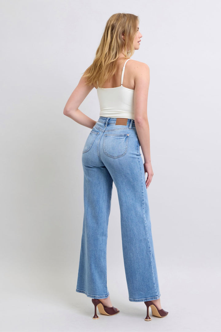 Judy Blue Full Size Wide Leg Jeans with Pockets - Judy Blue Jeans Boutique