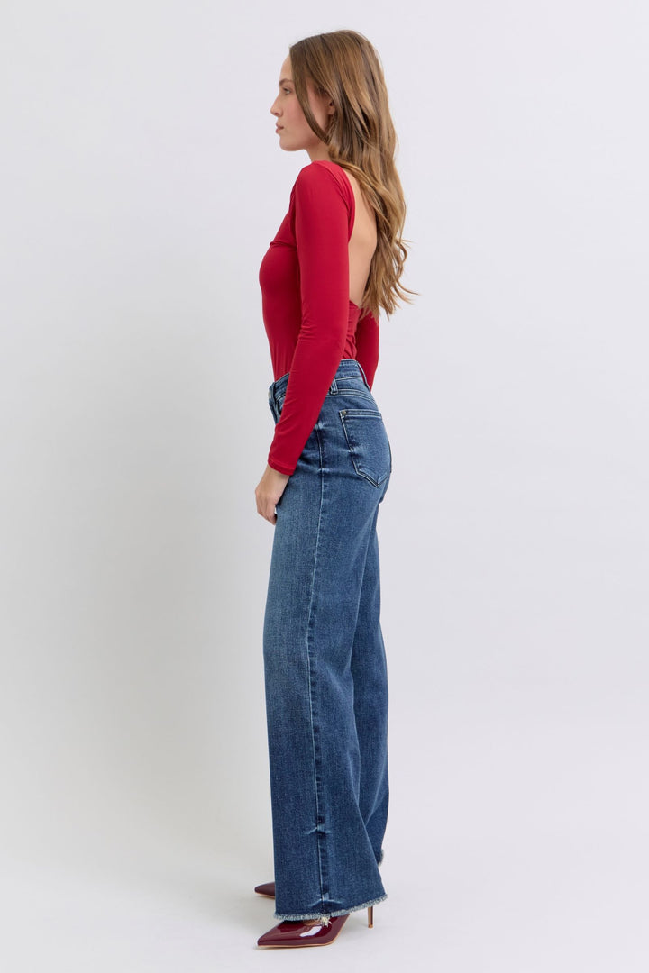 Judy Blue Full Size Raw Hem Mid Rise Jeans - Judy Blue Jeans Boutique