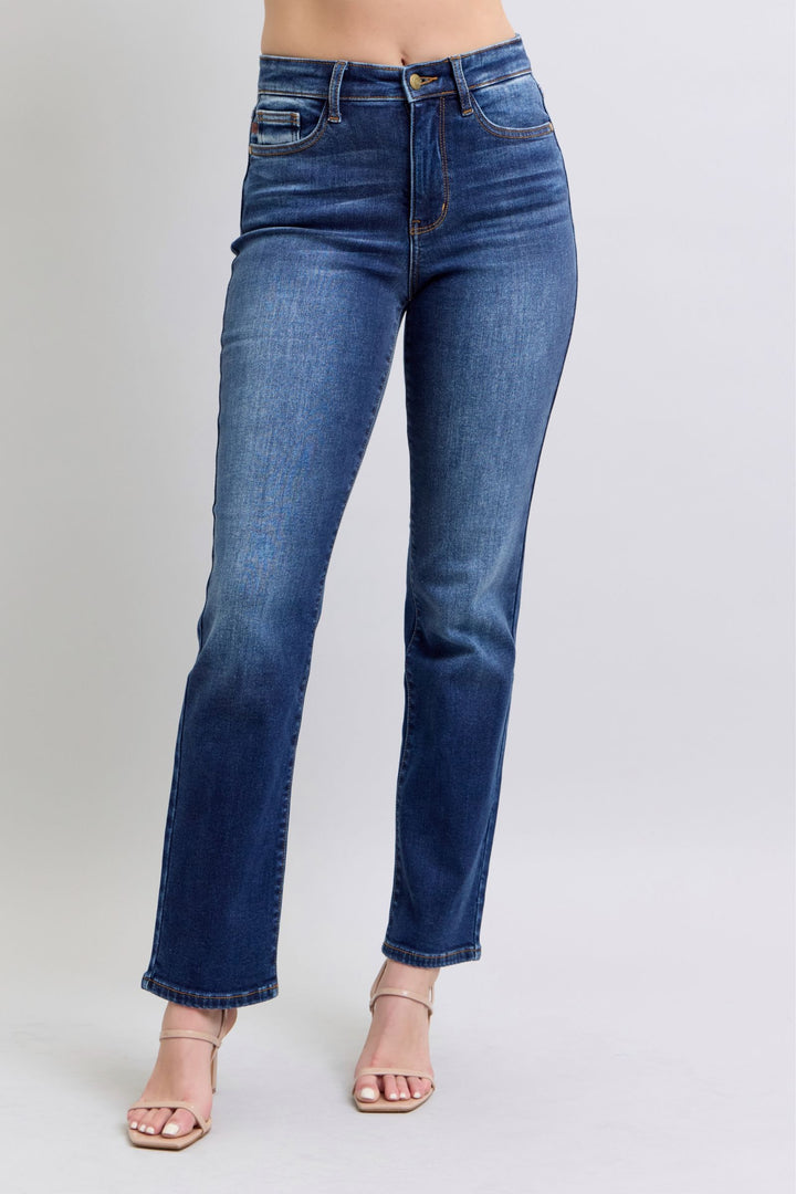 Judy Blue Full Size Washed Straight Leg Jeans with Pockets - Judy Blue Jeans Boutique