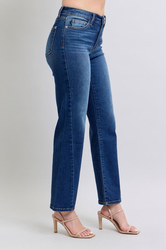 Judy Blue Full Size Side Seam Detail Straight Jeans with Pockets - Judy Blue Jeans Boutique