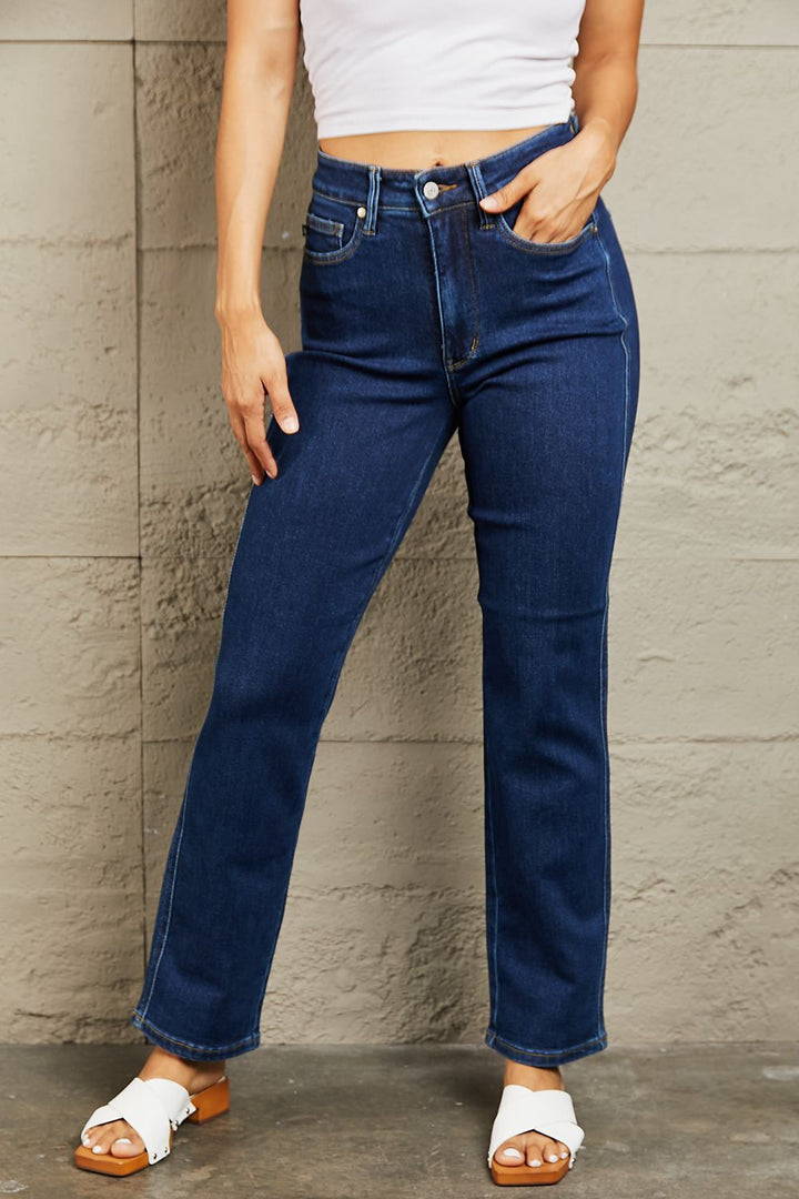 Judy Blue Kailee Full Size Tummy Control High Waisted Straight Jeans - Judy Blue Jeans Boutique
