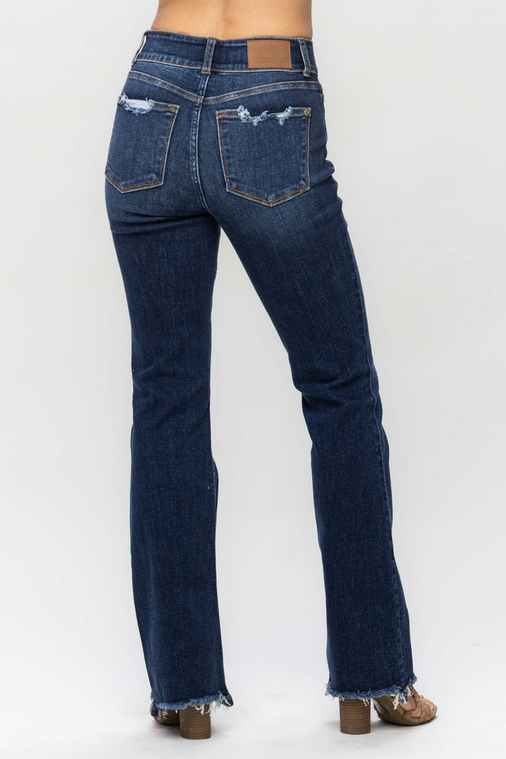 Judy Blue Full Size Frayed Hem Bootcut Jeans - Judy Blue Jeans Boutique