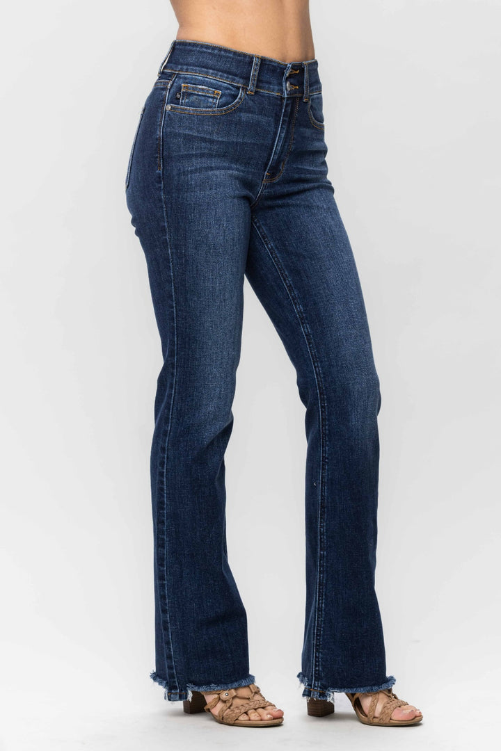 Judy Blue Full Size Frayed Hem Bootcut Jeans - Judy Blue Jeans Boutique