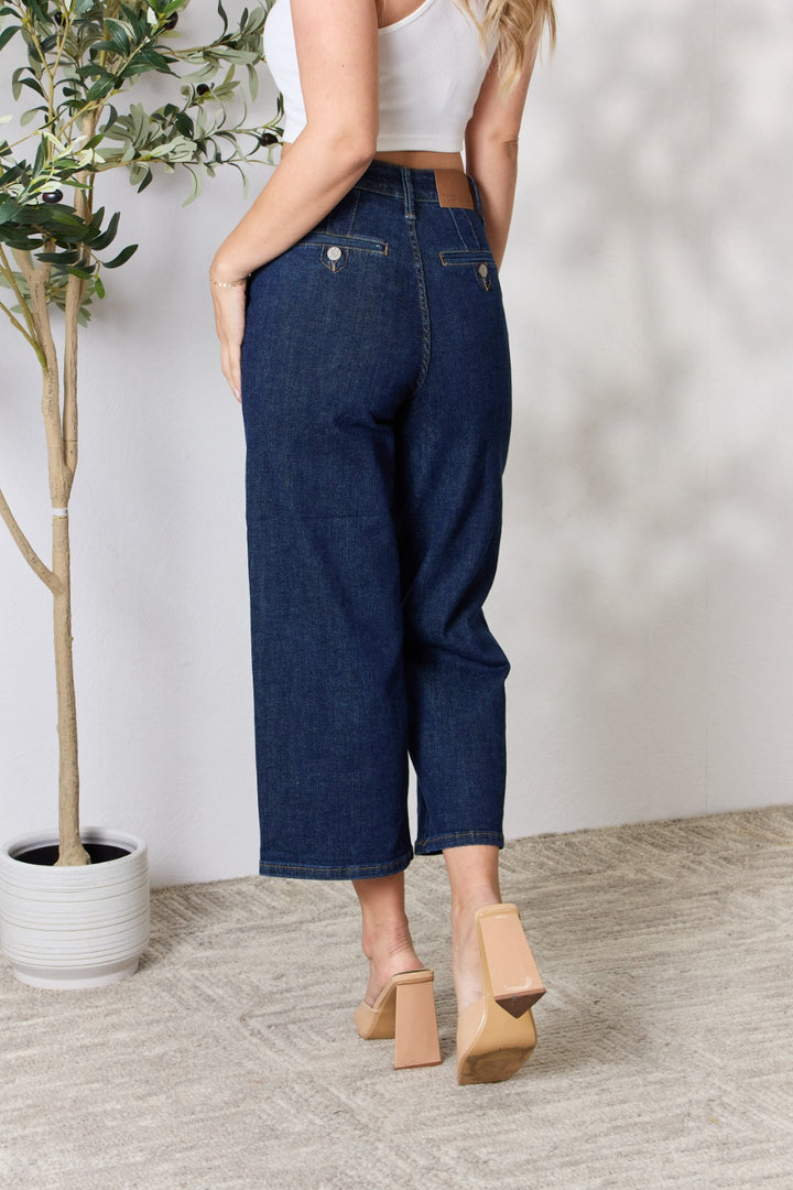 Judy Blue Full Size High Waist Cropped Wide Leg Jeans - Judy Blue Jeans Boutique