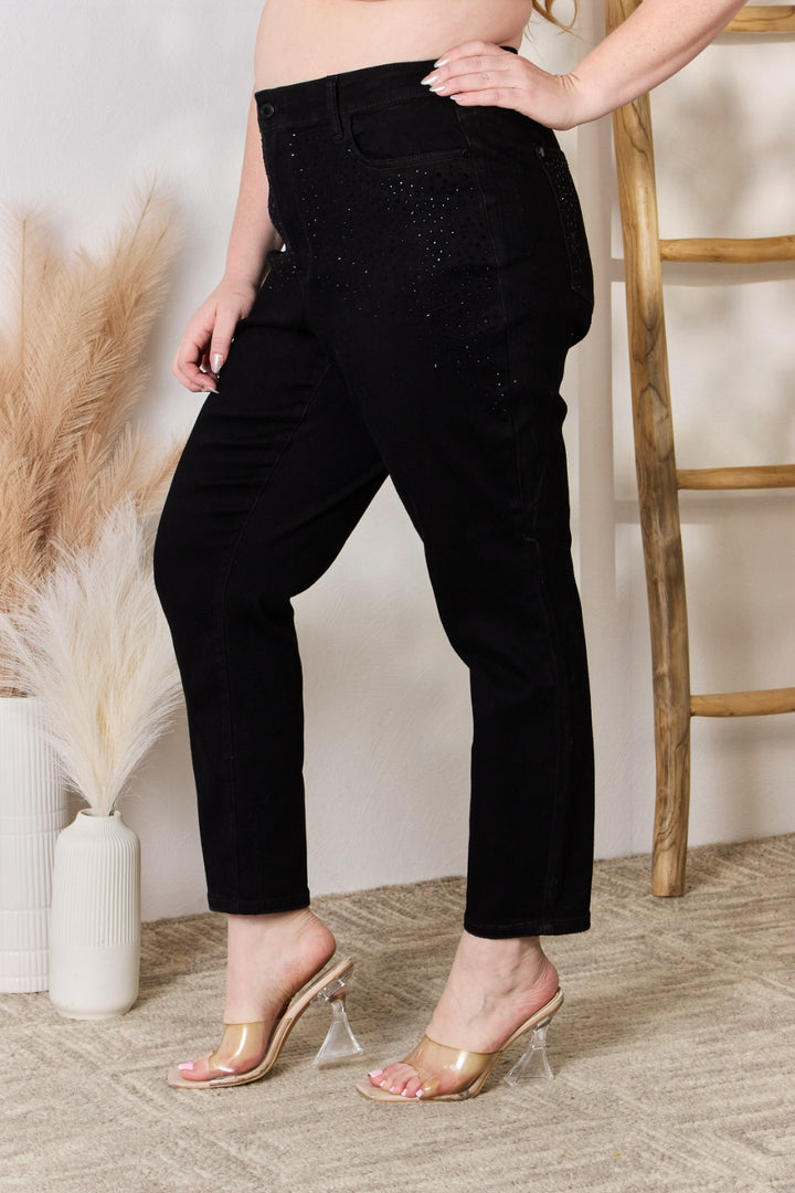 Judy Blue Full Size Rhinestone Embellished Slim Jeans - Judy Blue Jeans Boutique