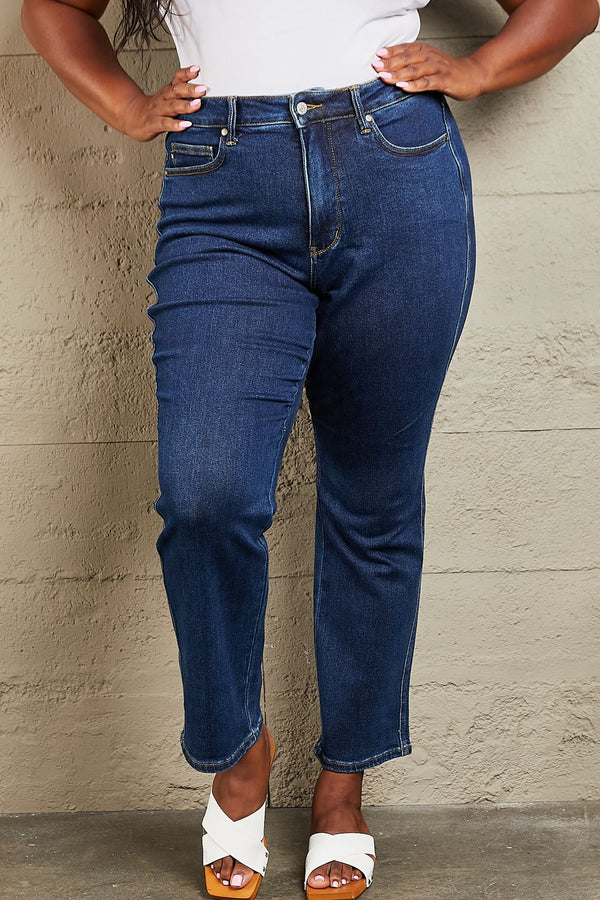 Judy Blue Kailee Full Size Tummy Control High Waisted Straight Jeans - Judy Blue Jeans Boutique