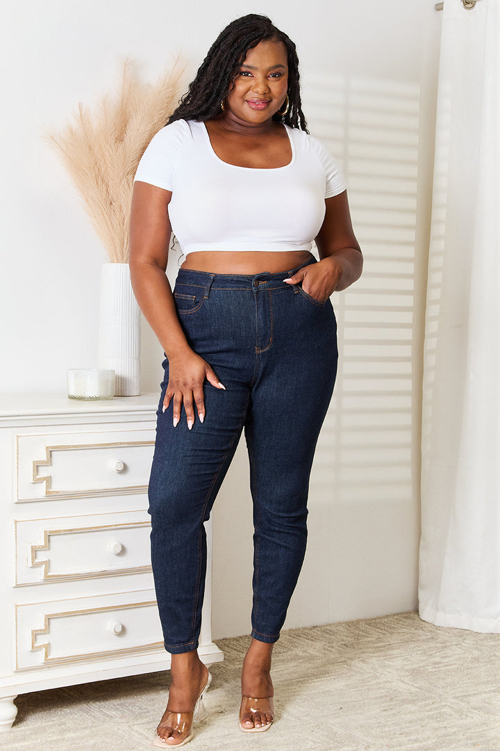 Judy Blue Full Size High Waist Pocket Embroidered Skinny Jeans - Judy Blue Jeans Boutique