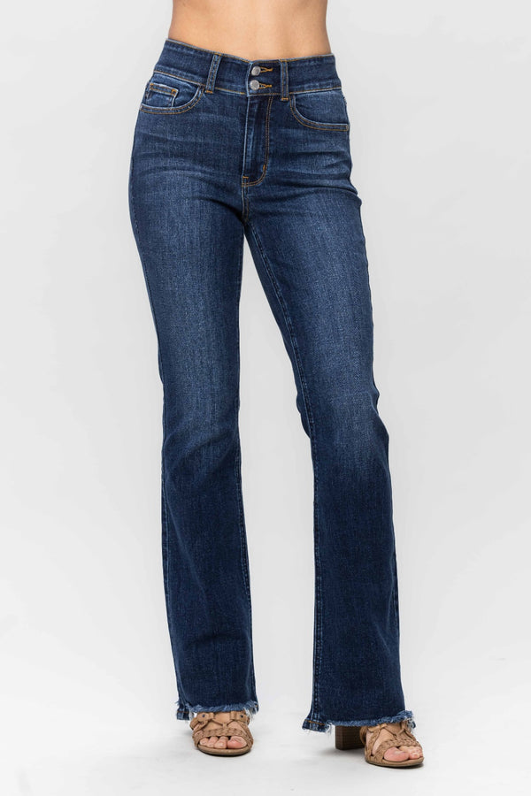 Judy Blue Full Size Frayed Hem Bootcut Jeans - Judy Blue Jeans Boutique