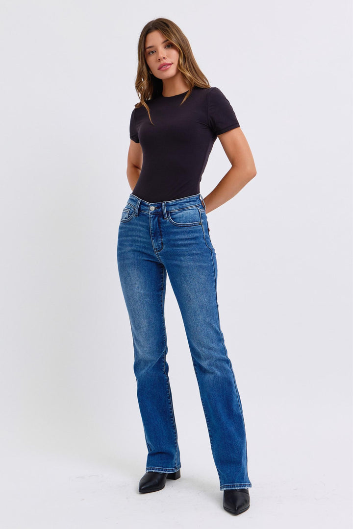 Judy Blue Full Size Run Mid-Rise Bootcut Jeans with Thermal Lining - Judy Blue Jeans Boutique