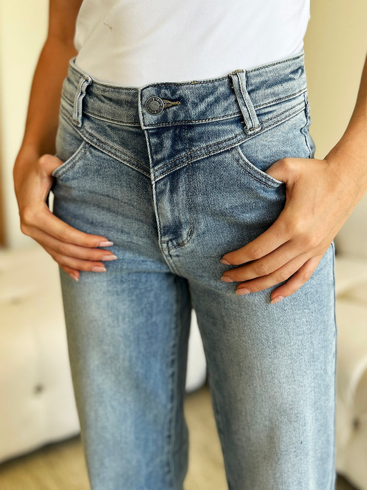 Judy Blue Full Size High Waist Wide Leg Jeans - Judy Blue Jeans Boutique