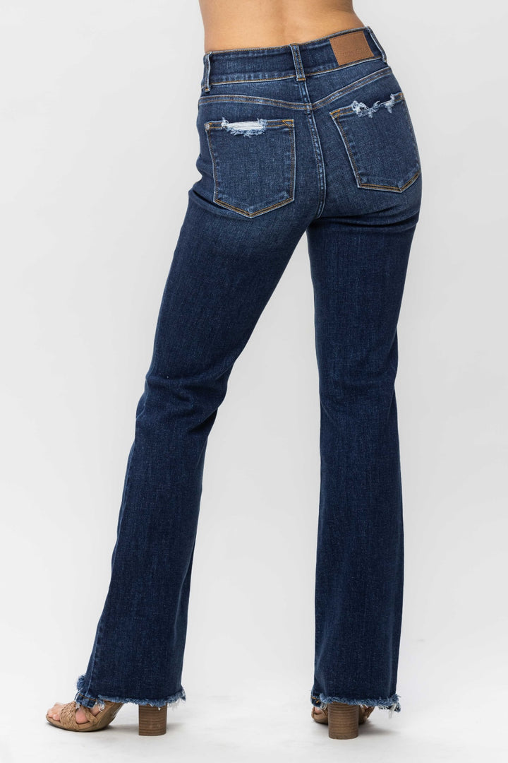 Judy Blue Full Size Frayed Hem Bootcut Jeans - Judy Blue Jeans Boutique