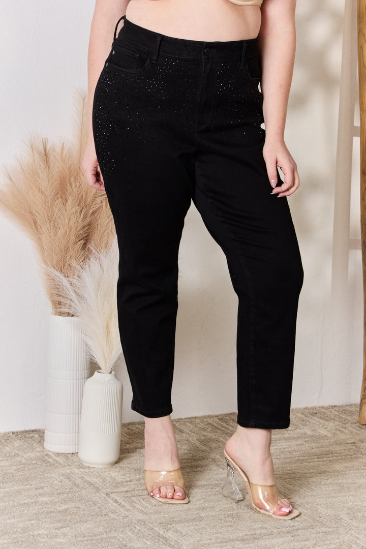 Judy Blue Full Size Rhinestone Embellished Slim Jeans - Judy Blue Jeans Boutique