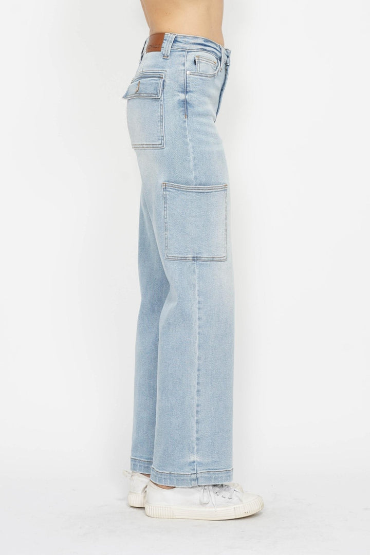 Judy Blue Full Size High Waist Straight Cargo Jeans - Judy Blue Jeans Boutique