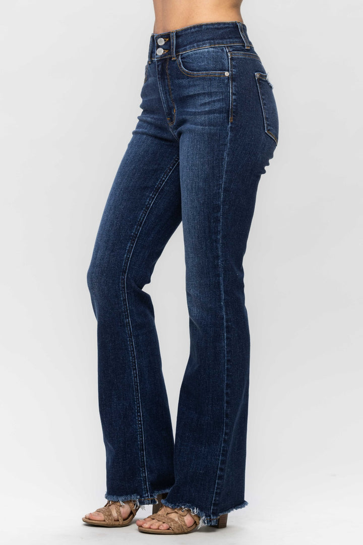 Judy Blue Full Size Frayed Hem Bootcut Jeans - Judy Blue Jeans Boutique