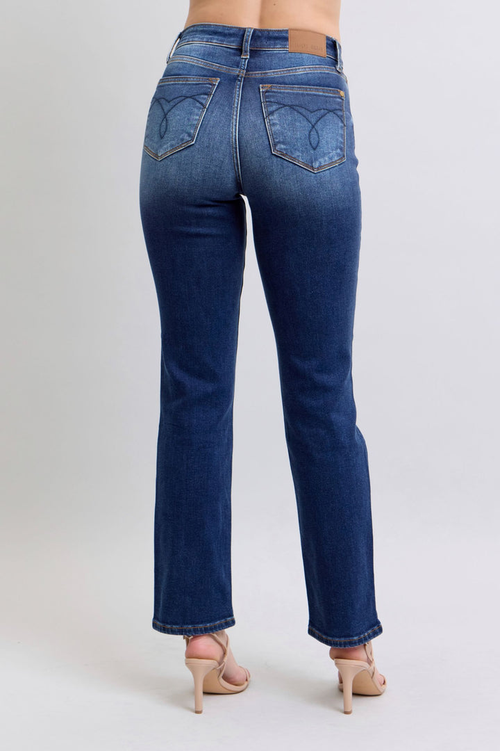 Judy Blue Full Size Washed Straight Leg Jeans with Pockets - Judy Blue Jeans Boutique