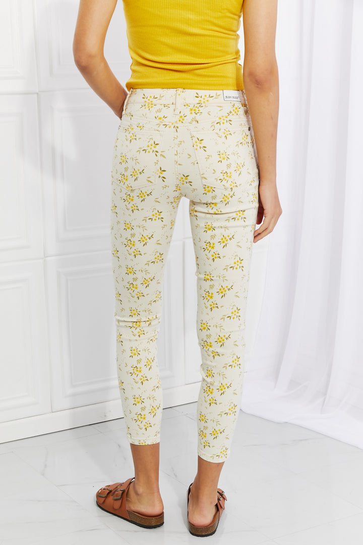 Judy Blue Full Size Golden Meadow Floral Skinny Jeans - Judy Blue Jeans Boutique