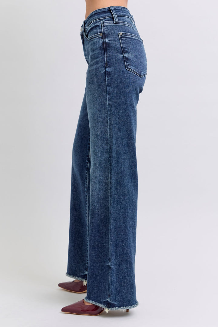 Judy Blue Full Size Raw Hem Mid Rise Jeans - Judy Blue Jeans Boutique