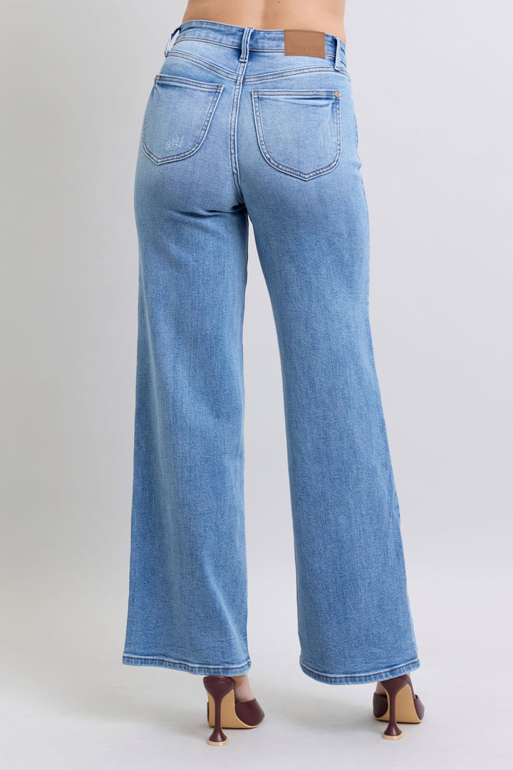 Judy Blue Full Size Wide Leg Jeans with Pockets - Judy Blue Jeans Boutique