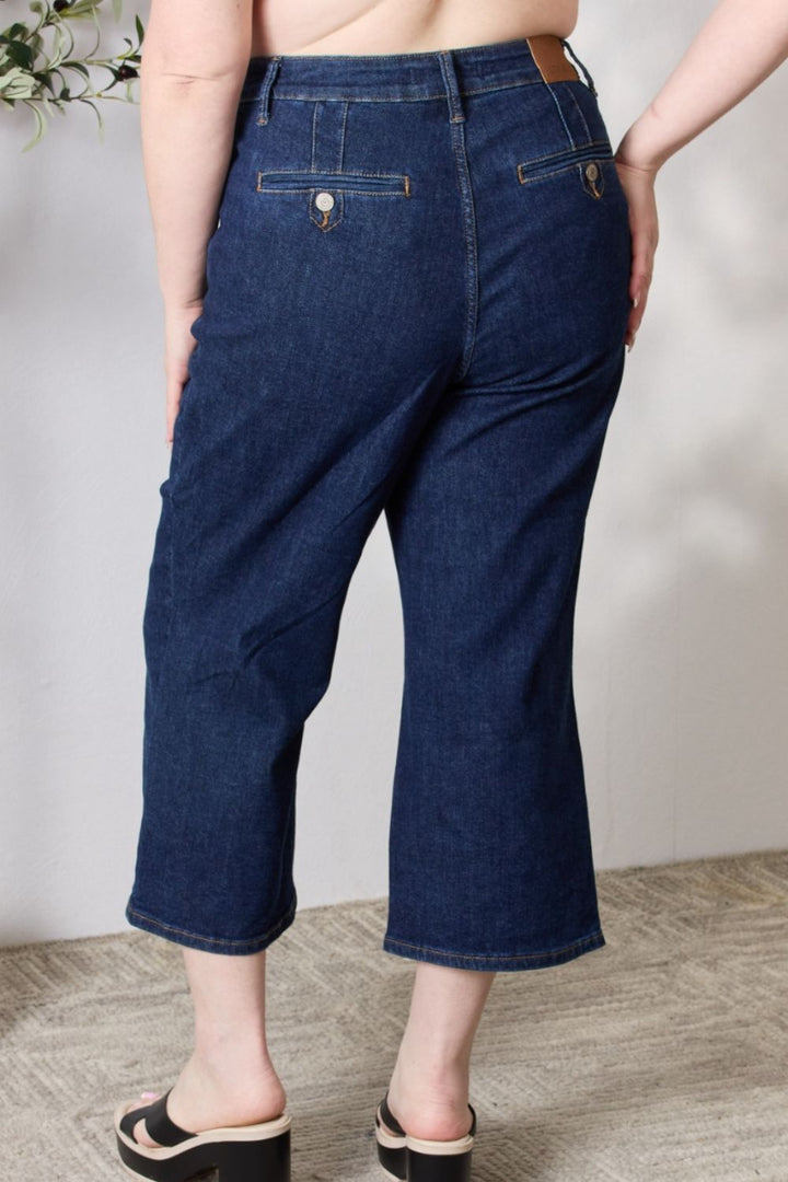 Judy Blue Full Size High Waist Cropped Wide Leg Jeans - Judy Blue Jeans Boutique