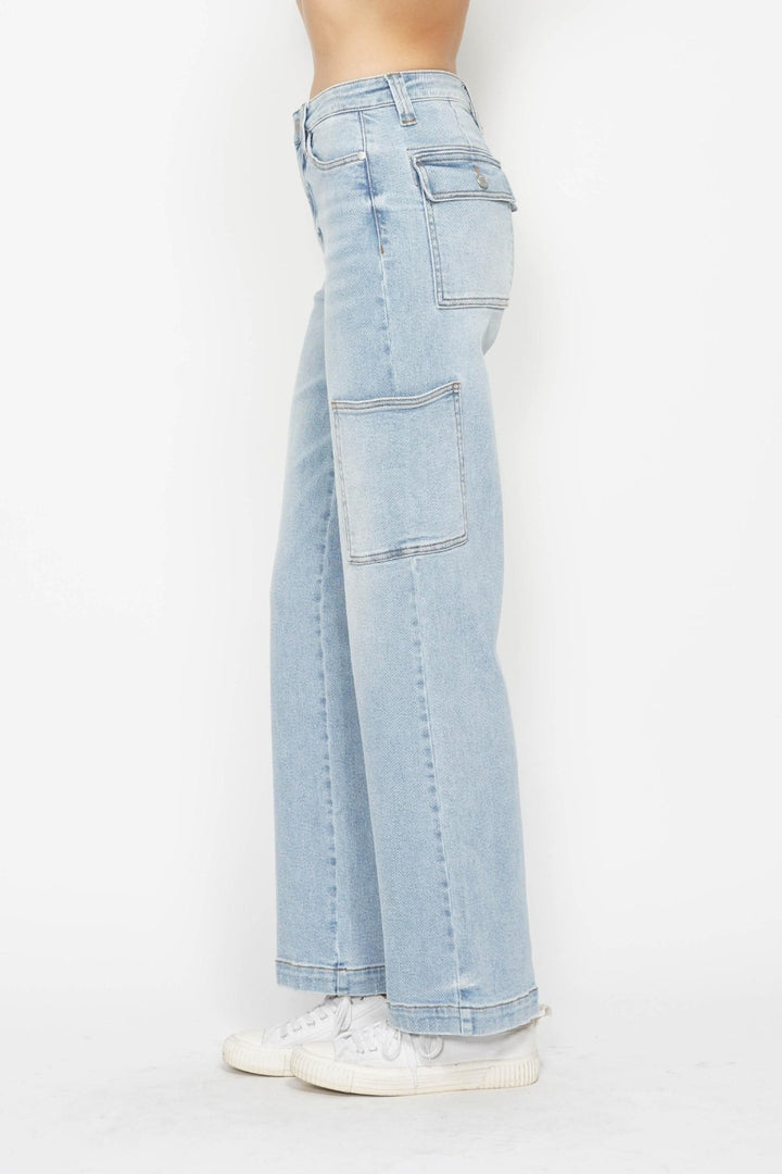Judy Blue Full Size High Waist Straight Cargo Jeans - Judy Blue Jeans Boutique