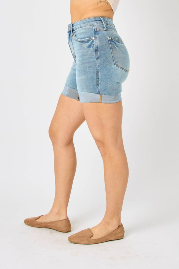 Judy Blue Full Size Tummy Control Denim Shorts - Judy Blue Jeans Boutique