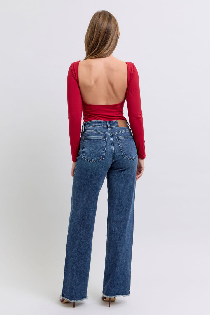 Judy Blue Full Size Raw Hem Mid Rise Jeans - Judy Blue Jeans Boutique