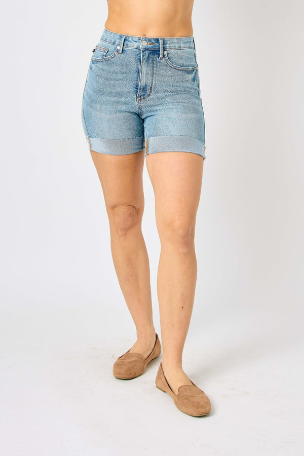 Judy Blue Full Size Tummy Control Denim Shorts - Judy Blue Jeans Boutique