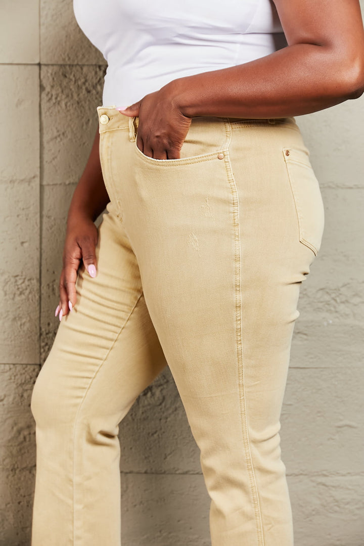 Judy Blue Cailin Full Size Mid Rise Garment Dyed Bootcut Jeans - Judy Blue Jeans Boutique