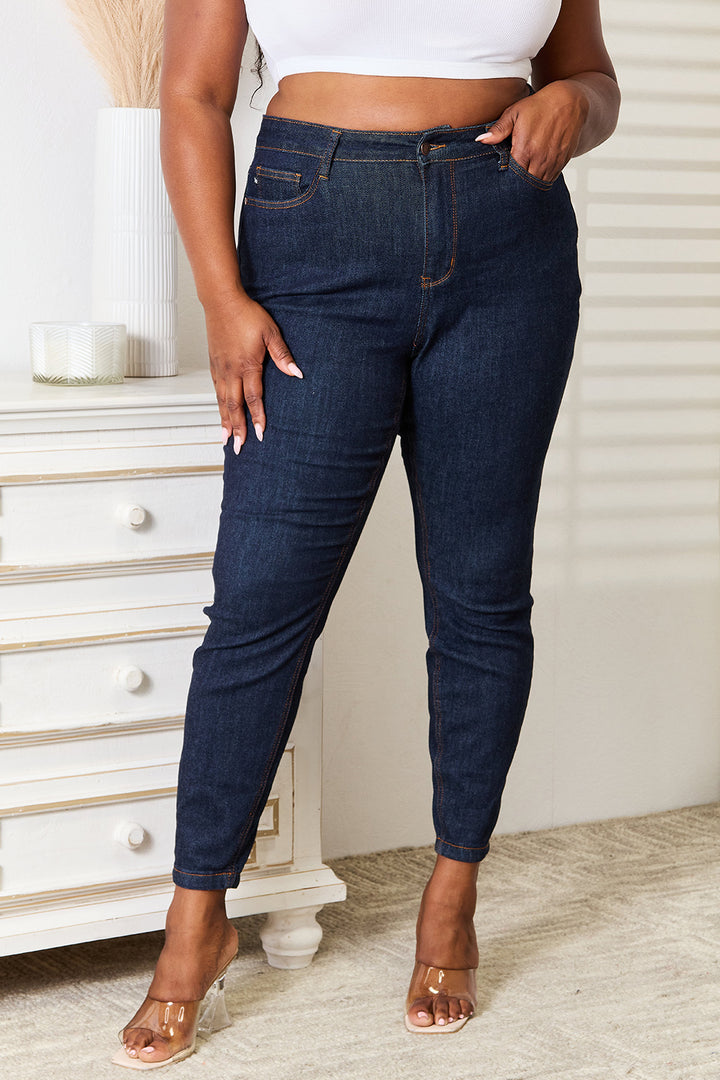 Judy Blue Full Size High Waist Pocket Embroidered Skinny Jeans - Judy Blue Jeans Boutique