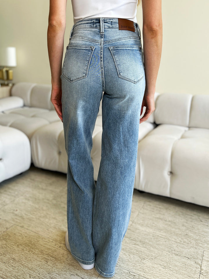 Judy Blue Full Size High Waist Wide Leg Jeans - Judy Blue Jeans Boutique