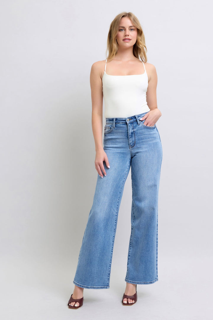 Judy Blue Full Size Wide Leg Jeans with Pockets - Judy Blue Jeans Boutique