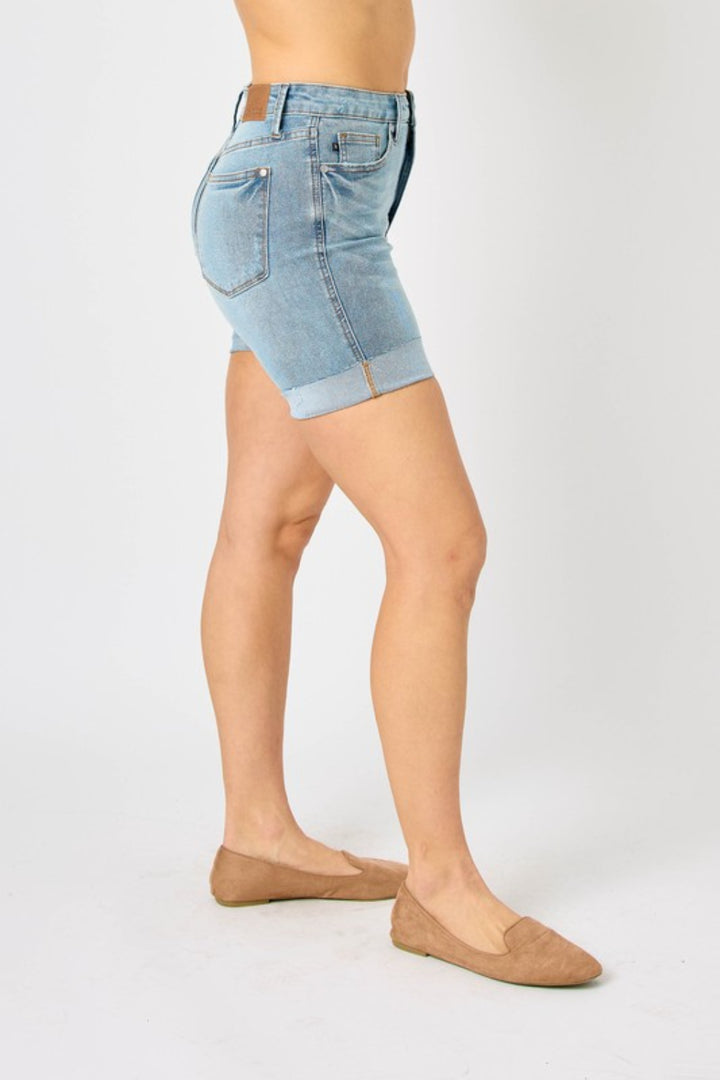Judy Blue Full Size Tummy Control Denim Shorts - Judy Blue Jeans Boutique