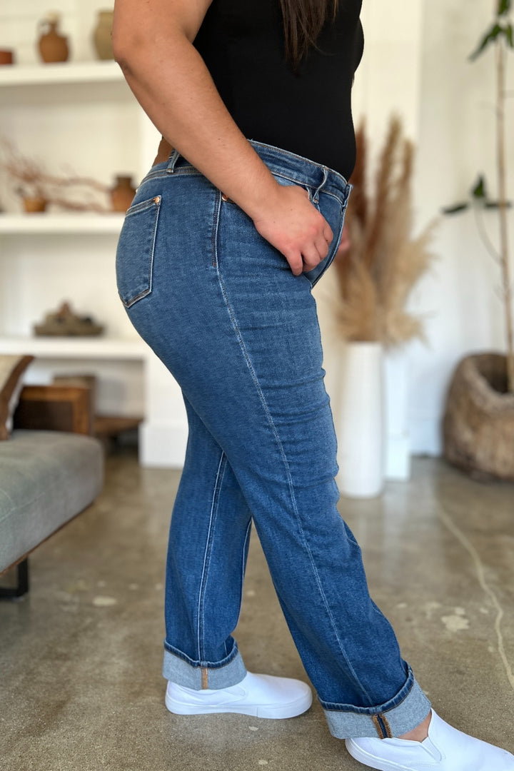 Judy Blue Full Size High Waist Front Seam Detail Straight Jeans - Judy Blue Jeans Boutique