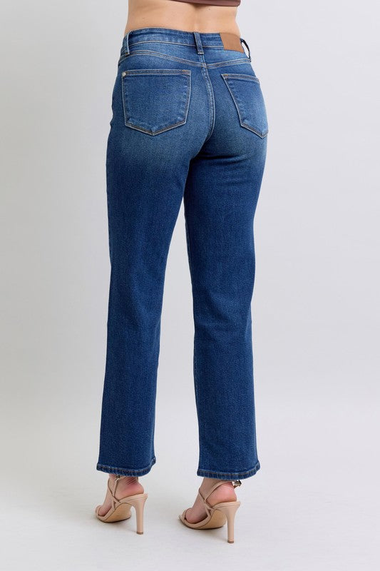 Judy Blue Full Size Side Seam Detail Straight Jeans with Pockets - Judy Blue Jeans Boutique