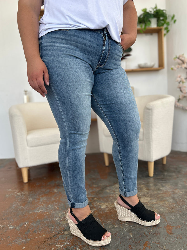 Judy Blue Full Size Cuffed Hem Slim Jeans - Judy Blue Jeans Boutique