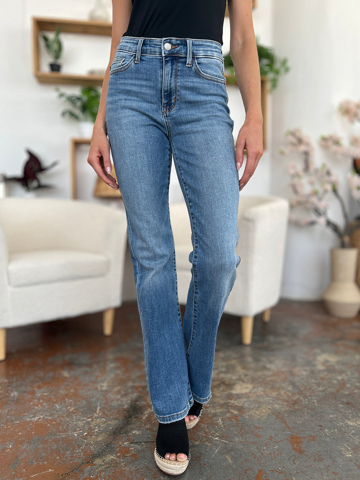Judy Blue Full Size Mid-Rise Waist Straight Jeans - Judy Blue Jeans Boutique