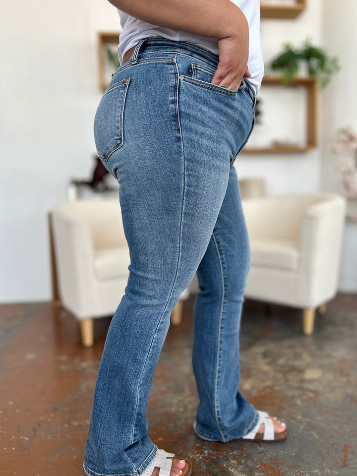 Judy Blue Full Size Mid-Rise Waist Straight Jeans - Judy Blue Jeans Boutique