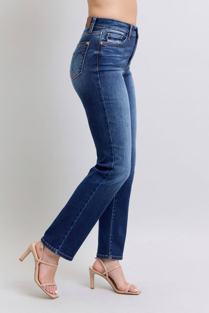 Judy Blue Full Size Washed Straight Leg Jeans with Pockets - Judy Blue Jeans Boutique